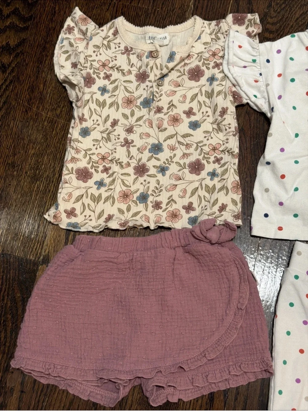 6 Pc Mixed Lot Of Baby Girl Clothes-2 Sets Skort Shorts Tee Tank Size Size 2T-3T